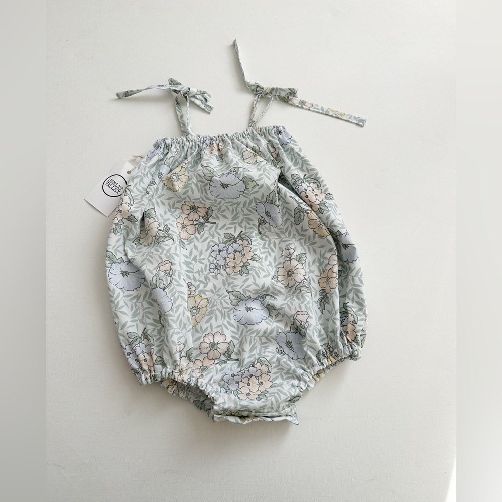 NWT - Handmade Floral Summer Romper - Pastel - Size 3-4T
